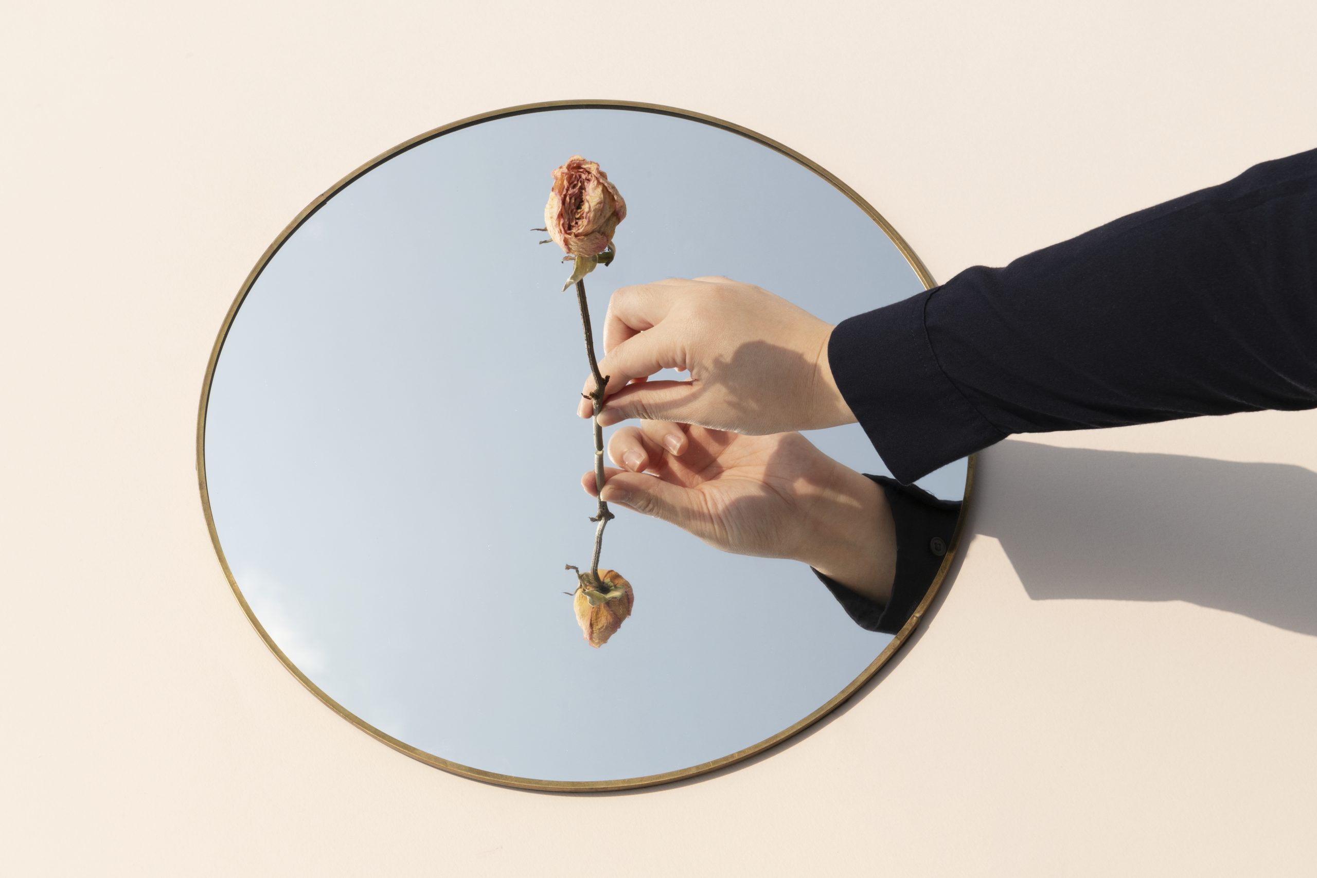 Dried pink rose in a the middle of a tray Andrea S Gonzalez | Life Empowerment Coach
